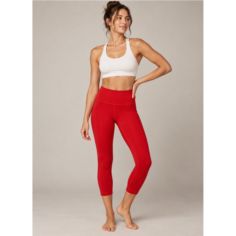 New Lululemon Wunder Train High Rise Crop 12 Red Leggings Yoga Gym Inseam 23"